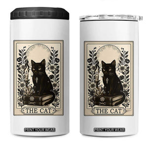 Funny The Cat Book 4 in 1 Can Cooler Tumbler Kitty Lover Tarot Card TS12 One Size: 16 oz White Print Your Wear