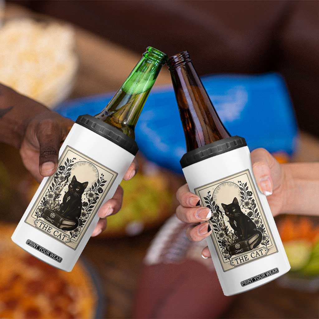 Funny The Cat Book 4 in 1 Can Cooler Tumbler Kitty Lover Tarot Card TS12 Print Your Wear