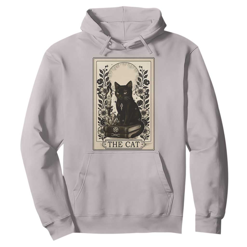 Funny The Cat Book Hoodie Kitty Lover Tarot Card TS12 Ice Gray Print Your Wear