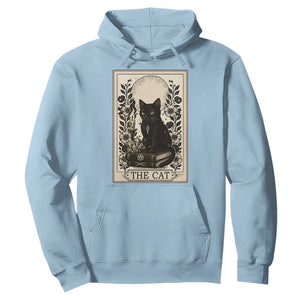 Funny The Cat Book Hoodie Kitty Lover Tarot Card TS12 Light Blue Print Your Wear