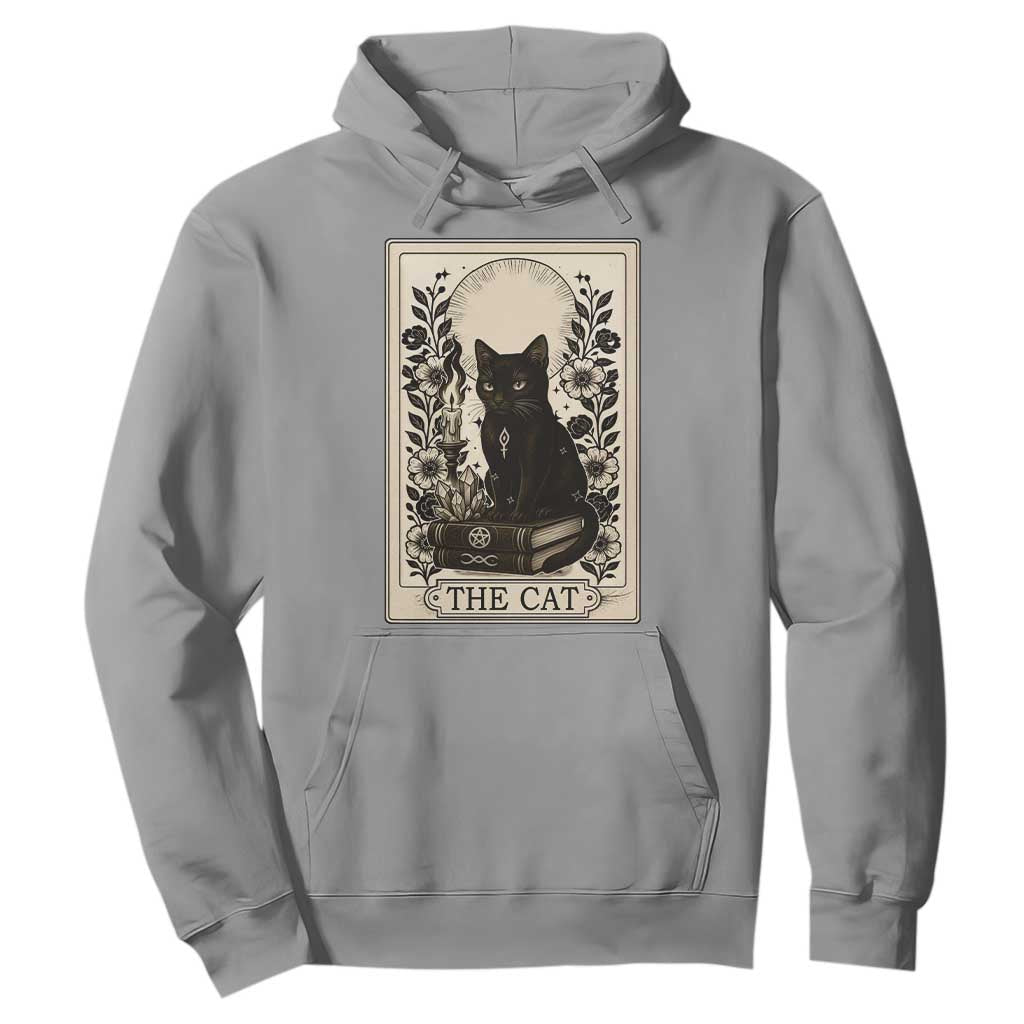 Funny The Cat Book Hoodie Kitty Lover Tarot Card TS12 Sport Gray Print Your Wear