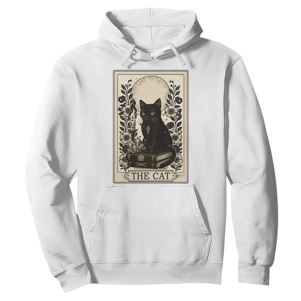 Funny The Cat Book Hoodie Kitty Lover Tarot Card TS12 White Print Your Wear