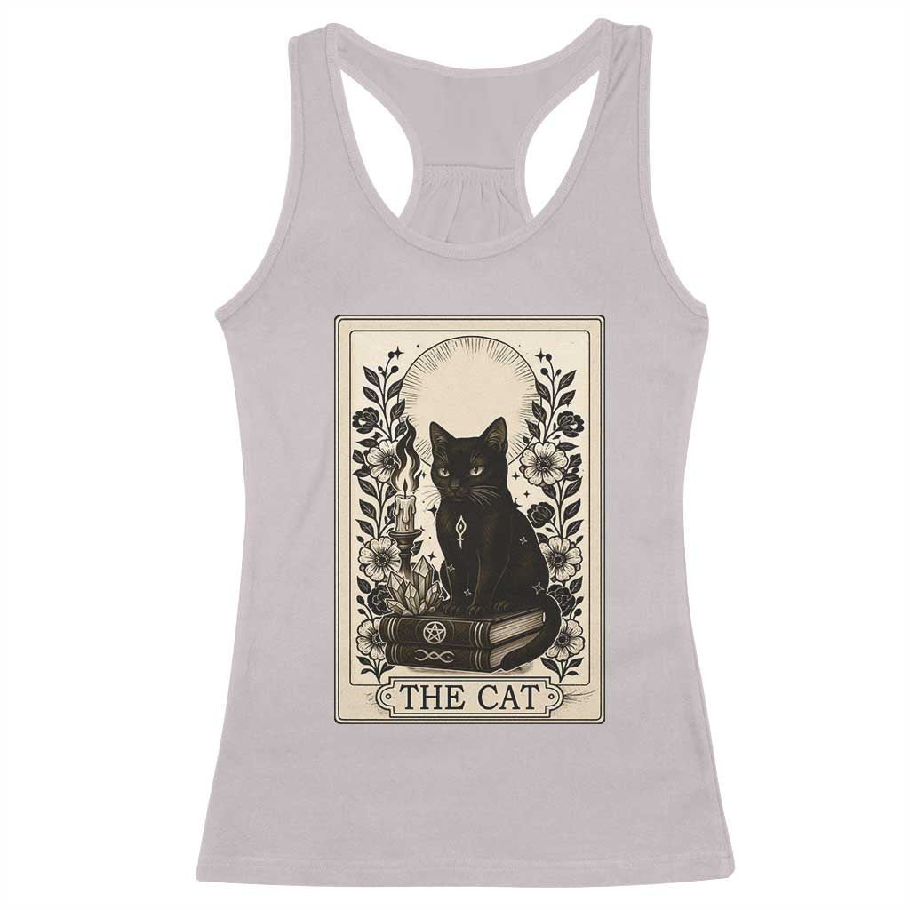 Funny The Cat Book Racerback Tank Top Kitty Lover Tarot Card TS12 Ice Gray Print Your Wear