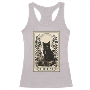 Funny The Cat Book Racerback Tank Top Kitty Lover Tarot Card TS12 Ice Gray Print Your Wear