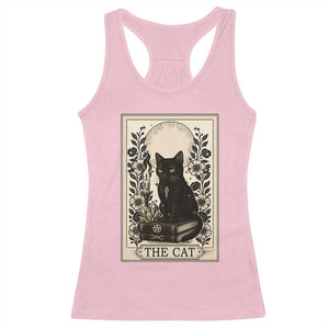 Funny The Cat Book Racerback Tank Top Kitty Lover Tarot Card TS12 Light Pink Print Your Wear