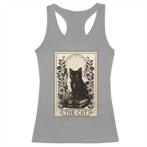 Funny The Cat Book Racerback Tank Top Kitty Lover Tarot Card TS12 Sport Gray Print Your Wear