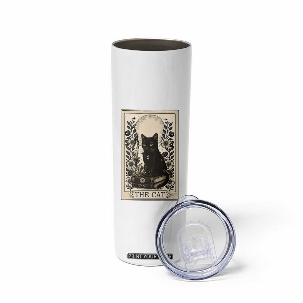 Funny The Cat Book Skinny Tumbler Kitty Lover Tarot Card TS12 Print Your Wear