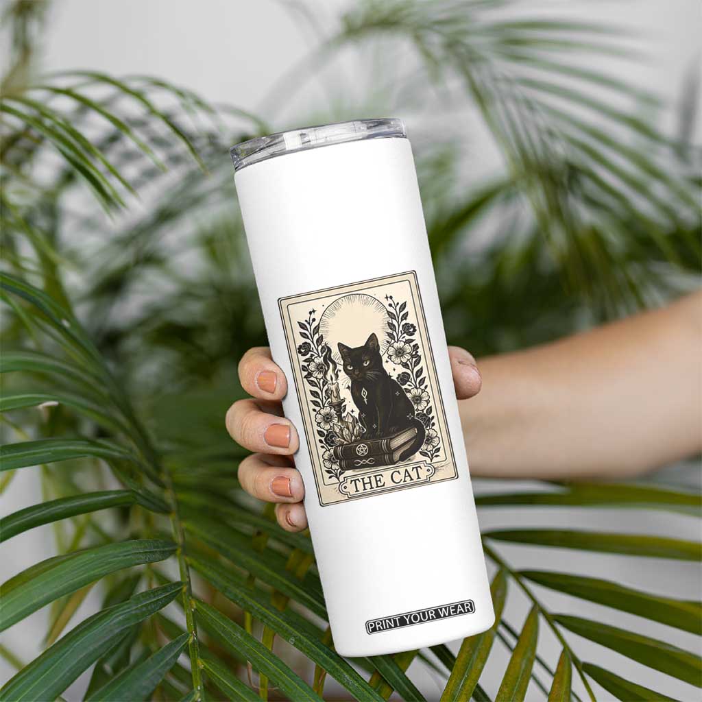 Funny The Cat Book Skinny Tumbler Kitty Lover Tarot Card TS12 Print Your Wear