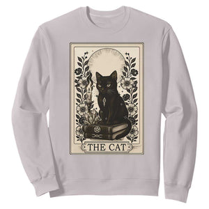 Funny The Cat Book Sweatshirt Kitty Lover Tarot Card TS12 Ice Gray Print Your Wear