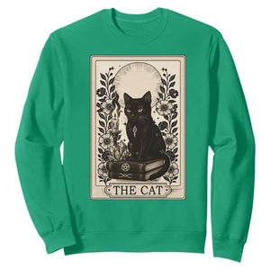 Funny The Cat Book Sweatshirt Kitty Lover Tarot Card TS12 Irish Green Print Your Wear