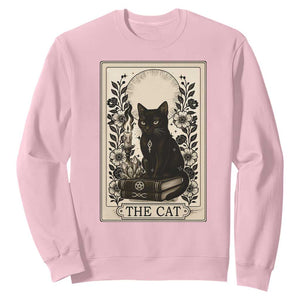 Funny The Cat Book Sweatshirt Kitty Lover Tarot Card TS12 Light Pink Print Your Wear