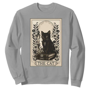 Funny The Cat Book Sweatshirt Kitty Lover Tarot Card TS12 Sport Gray Print Your Wear
