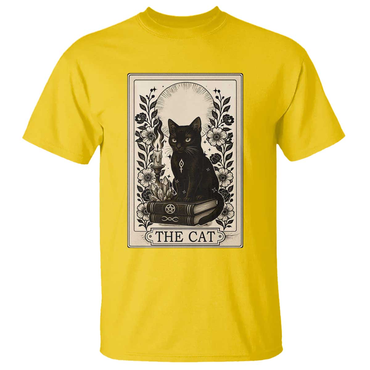 Funny The Cat Book T Shirt Kitty Lover Tarot Card TS12 Daisy Print Your Wear