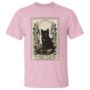 Funny The Cat Book T Shirt Kitty Lover Tarot Card TS12 Light Pink Print Your Wear
