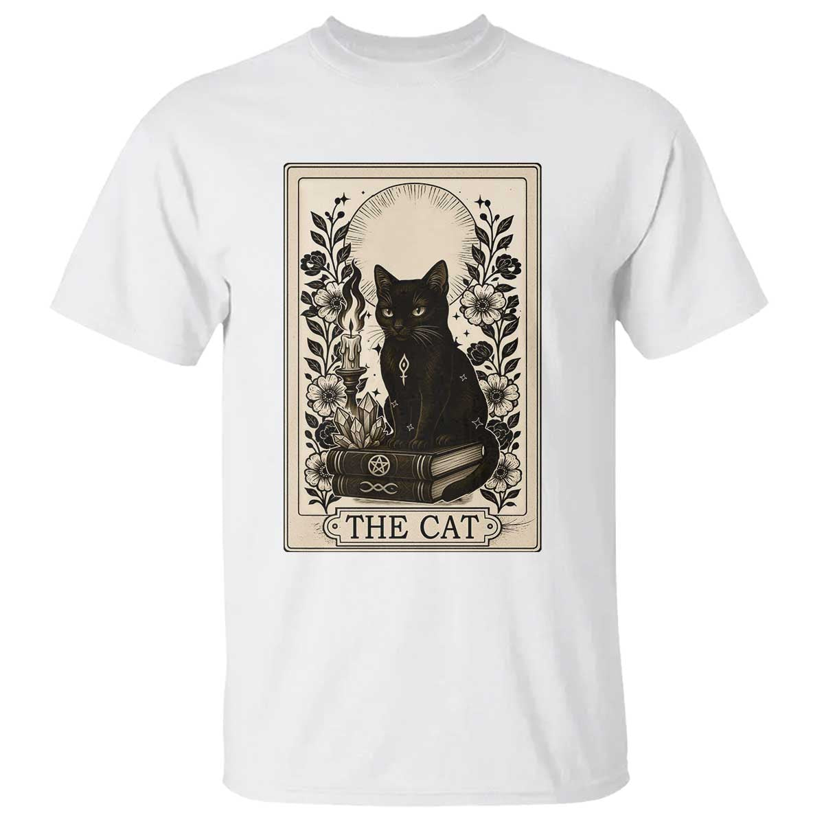 Funny The Cat Book T Shirt Kitty Lover Tarot Card TS12 White Print Your Wear