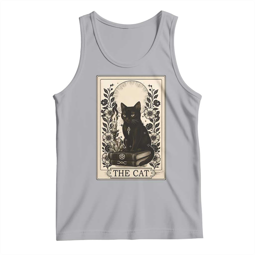 Funny The Cat Book Tank Top Kitty Lover Tarot Card TS12 Athletic Heather Print Your Wear