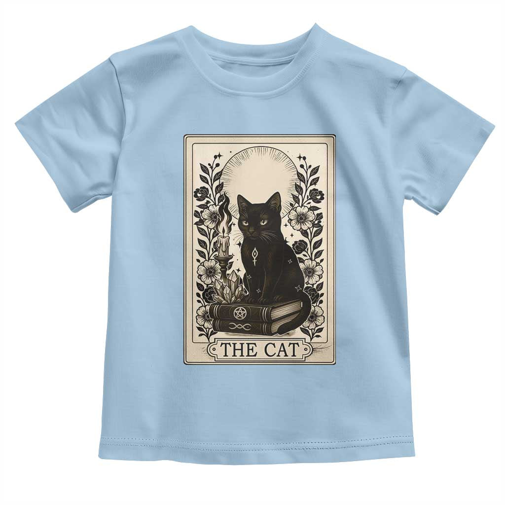 Funny The Cat Book Toddler T Shirt Kitty Lover Tarot Card TS12 Light Blue Print Your Wear
