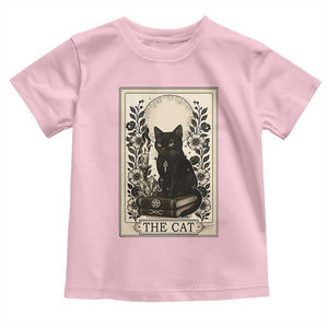Funny The Cat Book Toddler T Shirt Kitty Lover Tarot Card TS12 Light Pink Print Your Wear