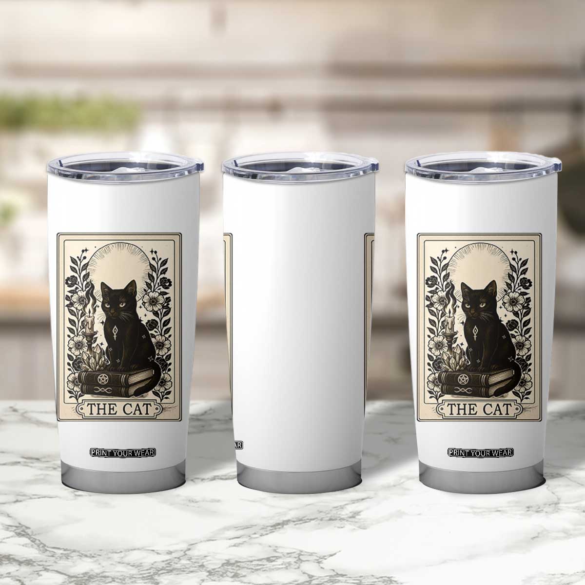 Funny The Cat Book Tumbler Cup Kitty Lover Tarot Card TS12 Print Your Wear