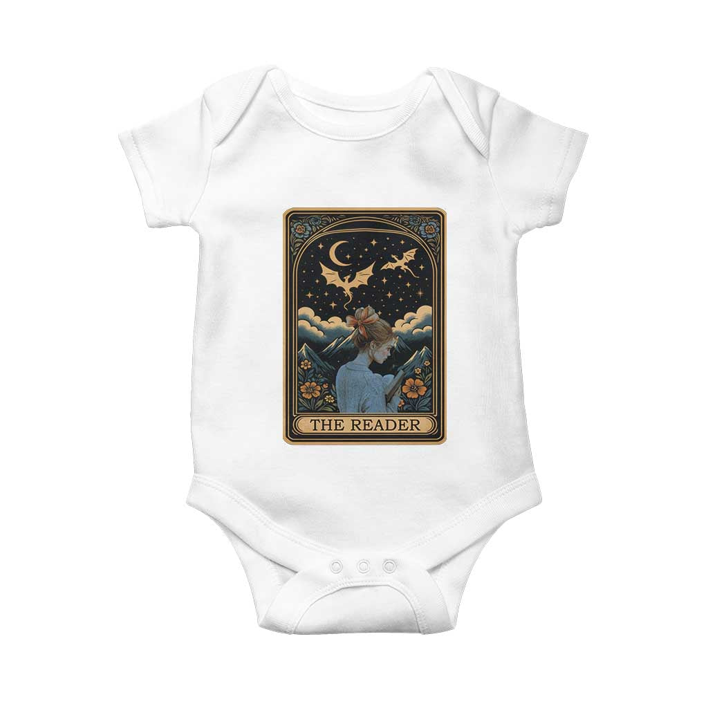 Funny The Reader Tarot Card Baby Onesie Girl Reading Fantasy Book TS12 White Print Your Wear