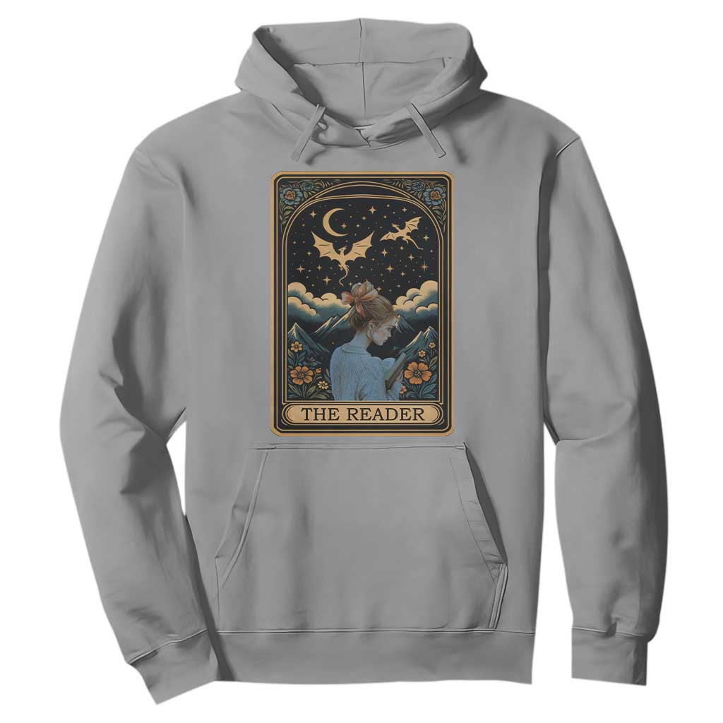 Funny The Reader Tarot Card Hoodie Girl Reading Fantasy Book TS12 Sport Gray Print Your Wear