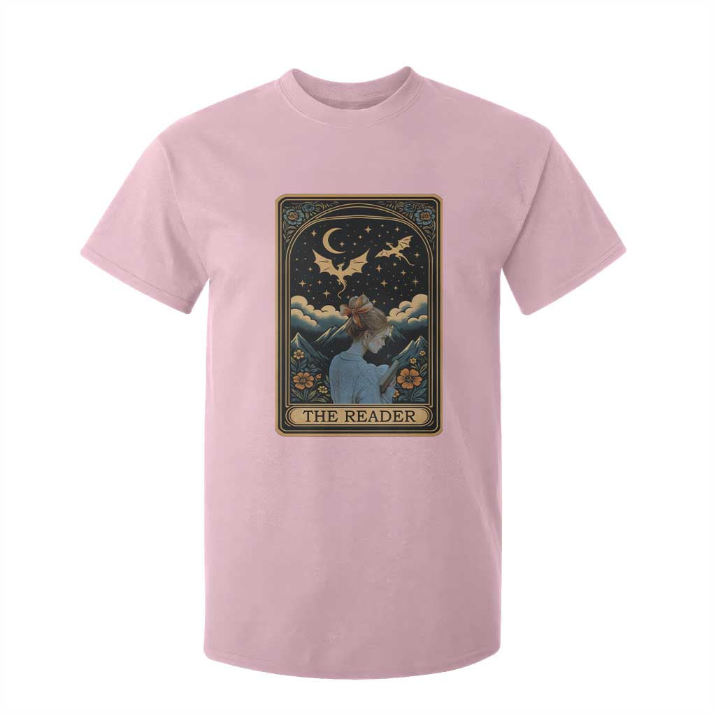Funny The Reader Tarot Card T Shirt For Kid Girl Reading Fantasy Book TS12 Light Pink Print Your Wear