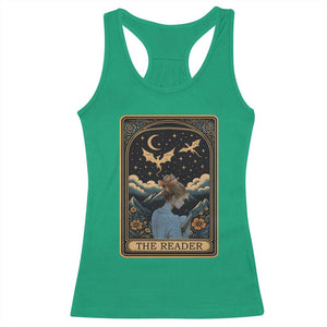 Funny The Reader Tarot Card Racerback Tank Top Girl Reading Fantasy Book TS12 Irish Green Print Your Wear