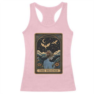 Funny The Reader Tarot Card Racerback Tank Top Girl Reading Fantasy Book TS12 Light Pink Print Your Wear