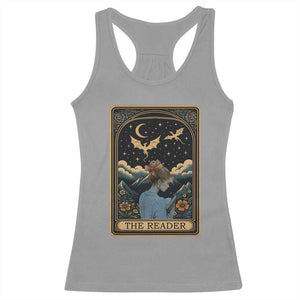 Funny The Reader Tarot Card Racerback Tank Top Girl Reading Fantasy Book TS12 Sport Gray Print Your Wear