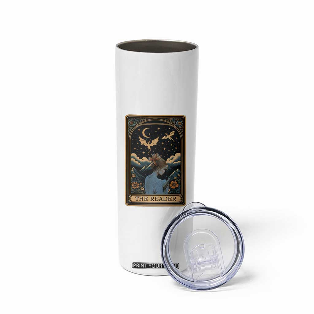 Funny The Reader Tarot Card Skinny Tumbler Girl Reading Fantasy Book TS12 Print Your Wear