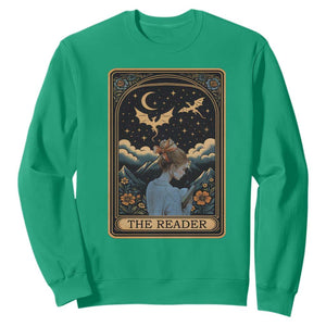 Funny The Reader Tarot Card Sweatshirt Girl Reading Fantasy Book TS12 Irish Green Print Your Wear