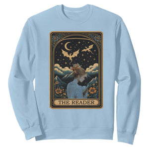 Funny The Reader Tarot Card Sweatshirt Girl Reading Fantasy Book TS12 Light Blue Print Your Wear