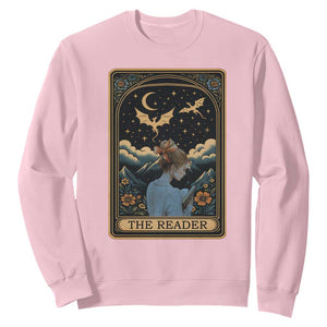Funny The Reader Tarot Card Sweatshirt Girl Reading Fantasy Book TS12 Light Pink Print Your Wear