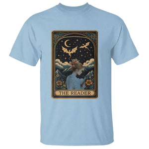 Funny The Reader Tarot Card T Shirt Girl Reading Fantasy Book TS12 Light Blue Print Your Wear
