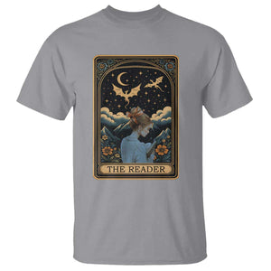 Funny The Reader Tarot Card T Shirt Girl Reading Fantasy Book TS12 Sport Gray Print Your Wear