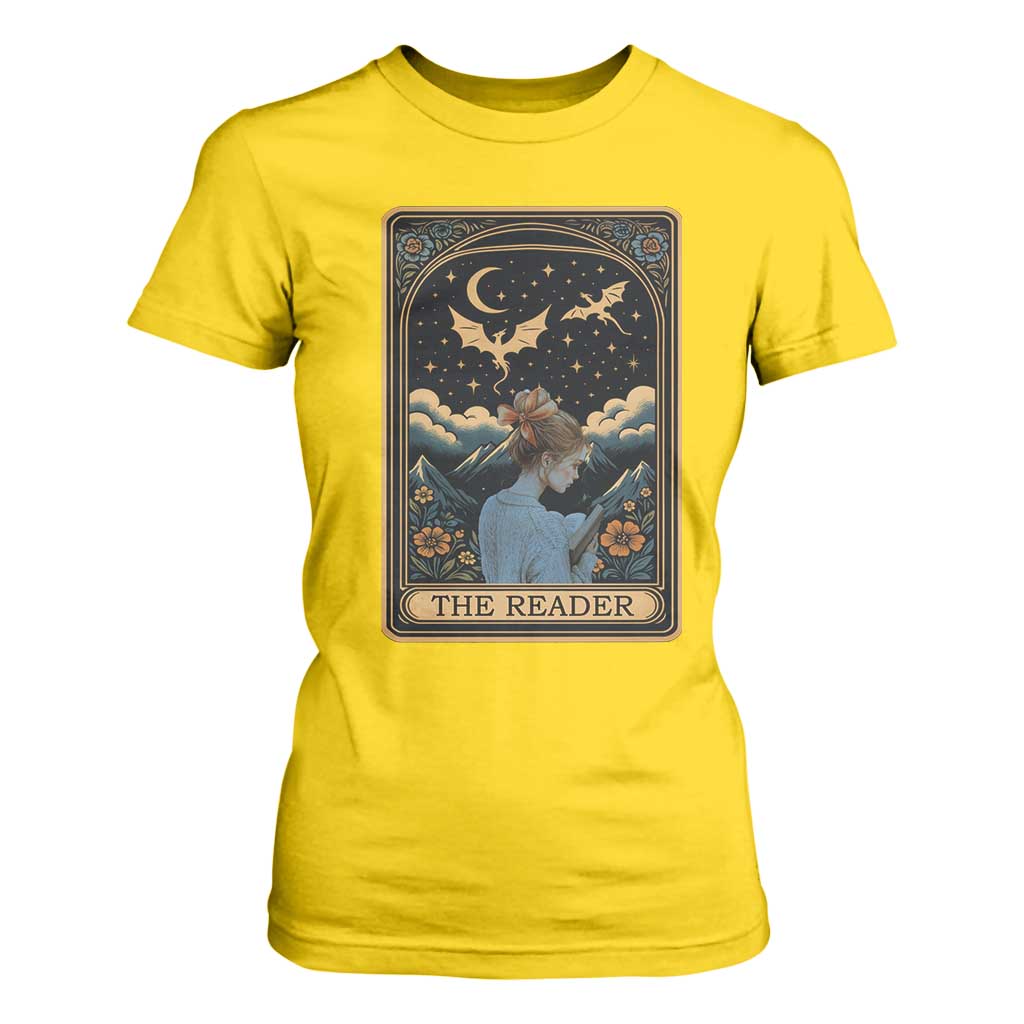 Funny The Reader Tarot Card T Shirt For Women Girl Reading Fantasy Book TS12 Daisy Print Your Wear