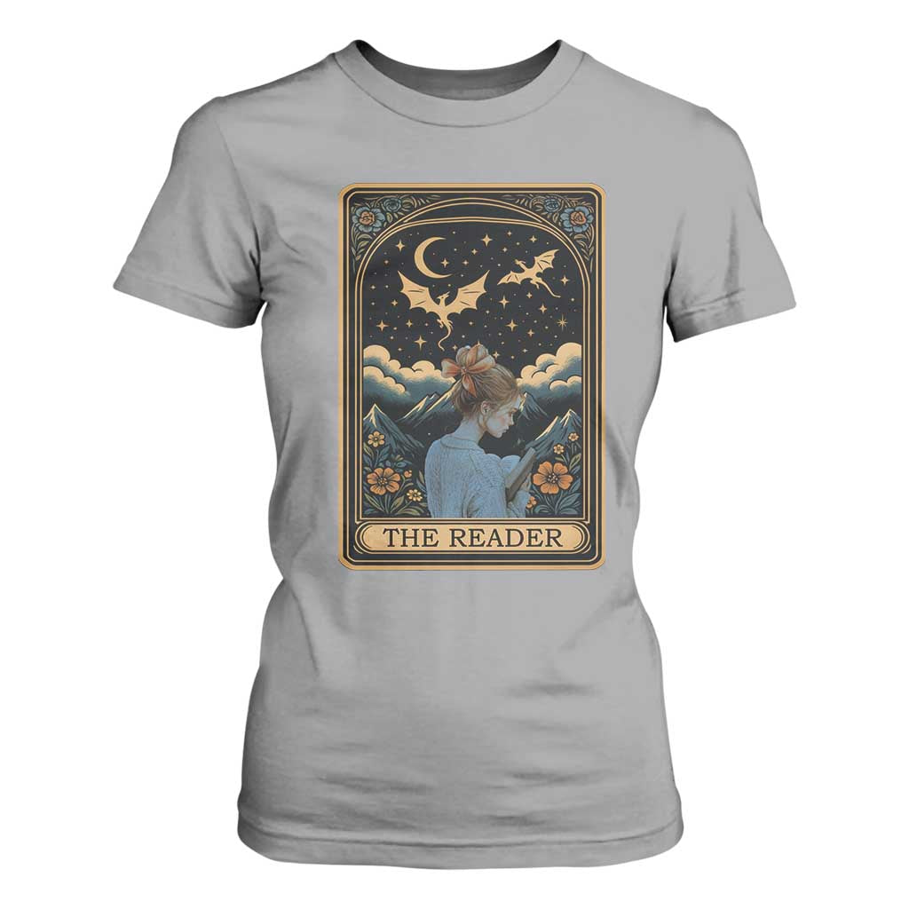 Funny The Reader Tarot Card T Shirt For Women Girl Reading Fantasy Book TS12 Sport Gray Print Your Wear