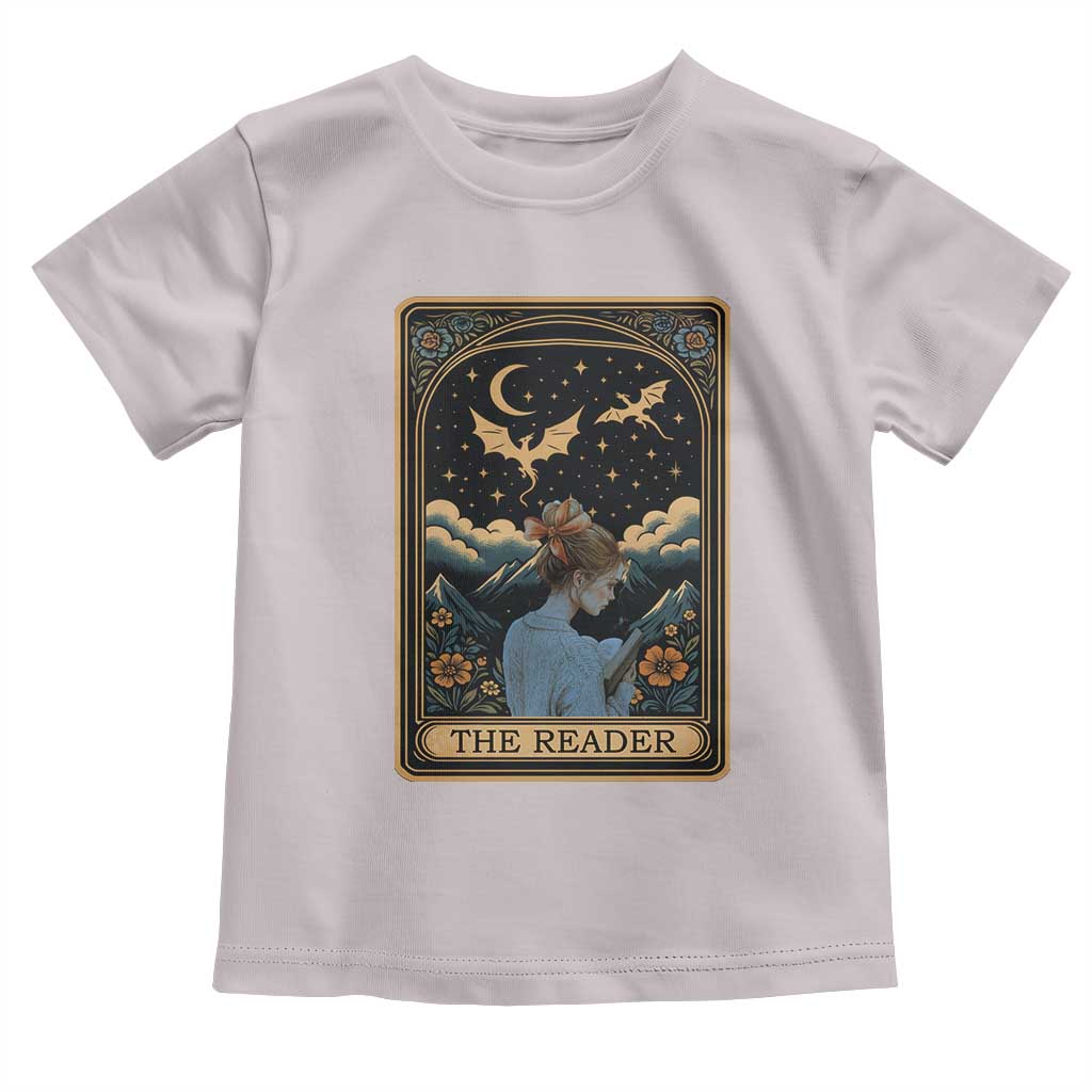 Funny The Reader Tarot Card Toddler T Shirt Girl Reading Fantasy Book TS12 Ice Gray Print Your Wear