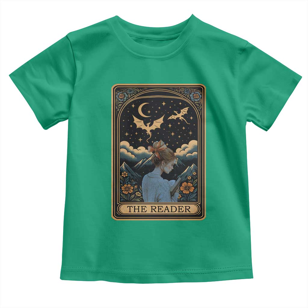 Funny The Reader Tarot Card Toddler T Shirt Girl Reading Fantasy Book TS12 Irish Green Print Your Wear