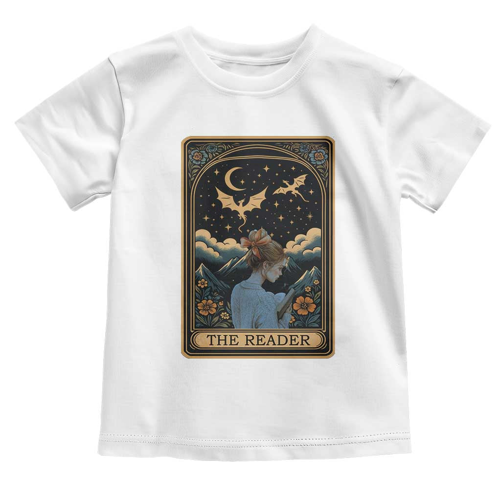 Funny The Reader Tarot Card Toddler T Shirt Girl Reading Fantasy Book TS12 White Print Your Wear