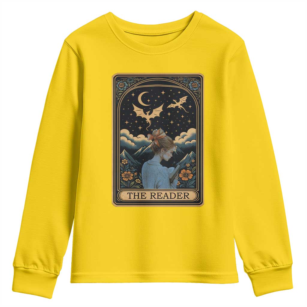 Funny The Reader Tarot Card Youth Sweatshirt Girl Reading Fantasy Book TS12 Daisy Print Your Wear