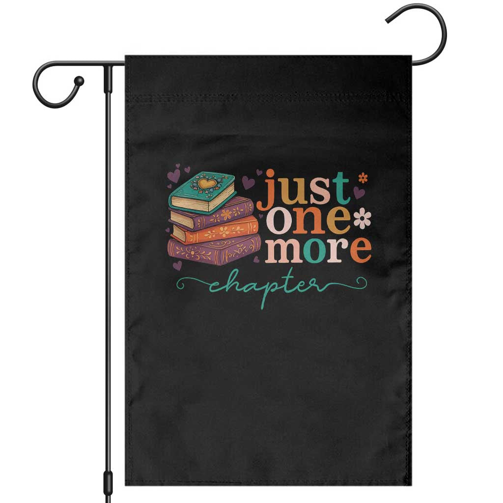 Just One More Chapter Garden Flag Cute Pastel Bookworm Girl Reader TS12 Black Print Your Wear