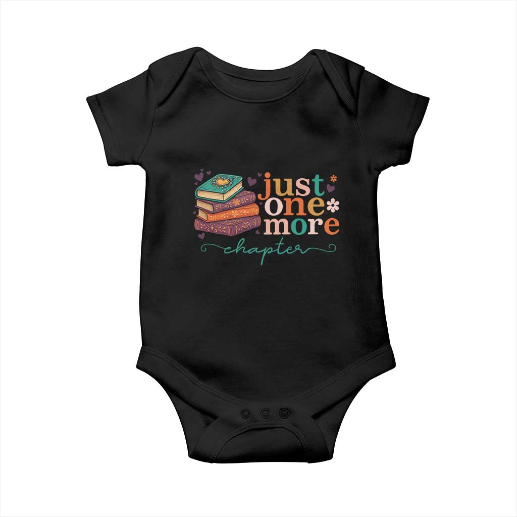 Just One More Chapter Baby Onesie Cute Pastel Bookworm Girl Reader TS12 Black Print Your Wear