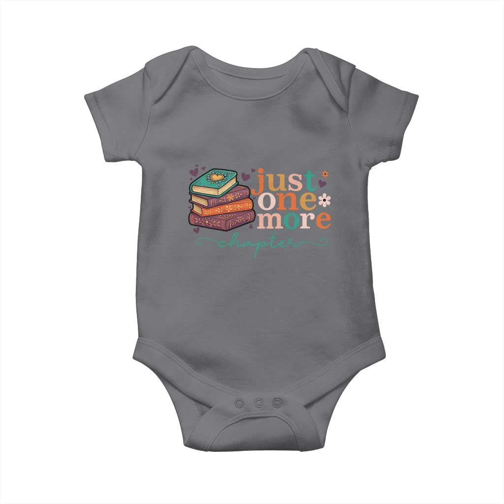 Just One More Chapter Baby Onesie Cute Pastel Bookworm Girl Reader TS12 Charcoal Print Your Wear