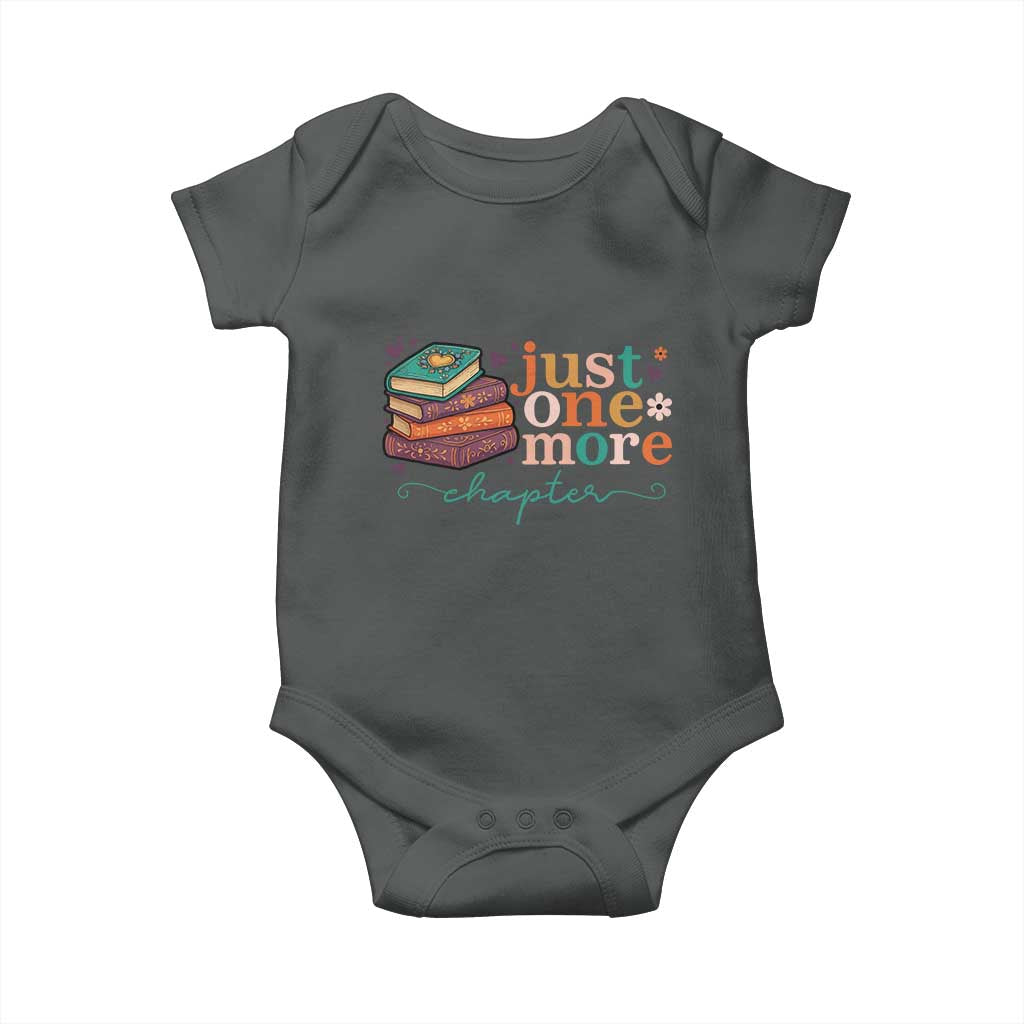 Just One More Chapter Baby Onesie Cute Pastel Bookworm Girl Reader TS12 Dark Heather Print Your Wear