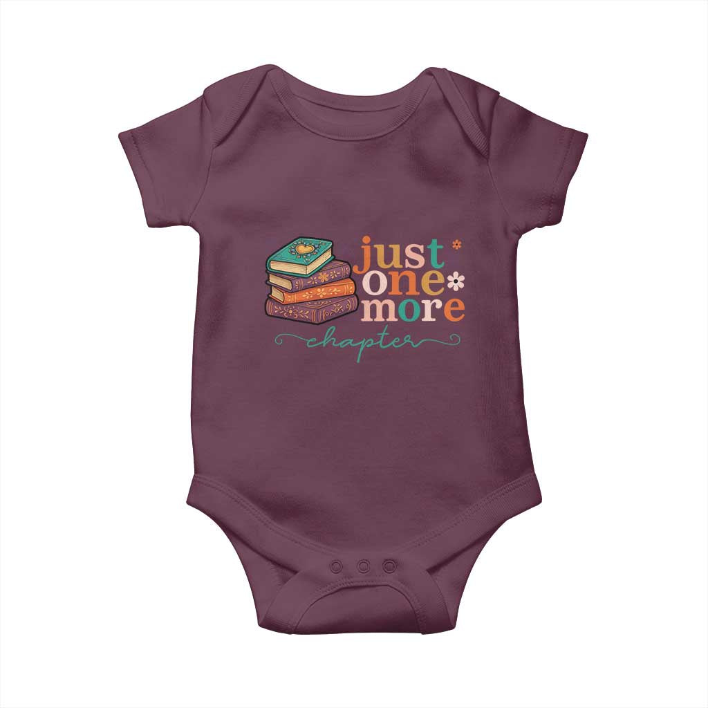 Just One More Chapter Baby Onesie Cute Pastel Bookworm Girl Reader TS12 Maroon Print Your Wear