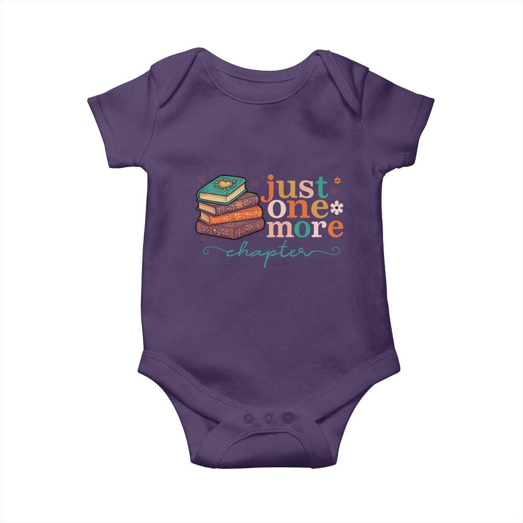 Just One More Chapter Baby Onesie Cute Pastel Bookworm Girl Reader TS12 Purple Print Your Wear