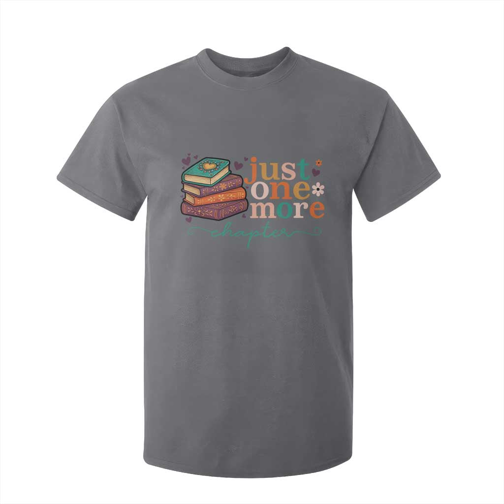 Just One More Chapter T Shirt For Kid Cute Pastel Bookworm Girl Reader TS12 Charcoal Print Your Wear