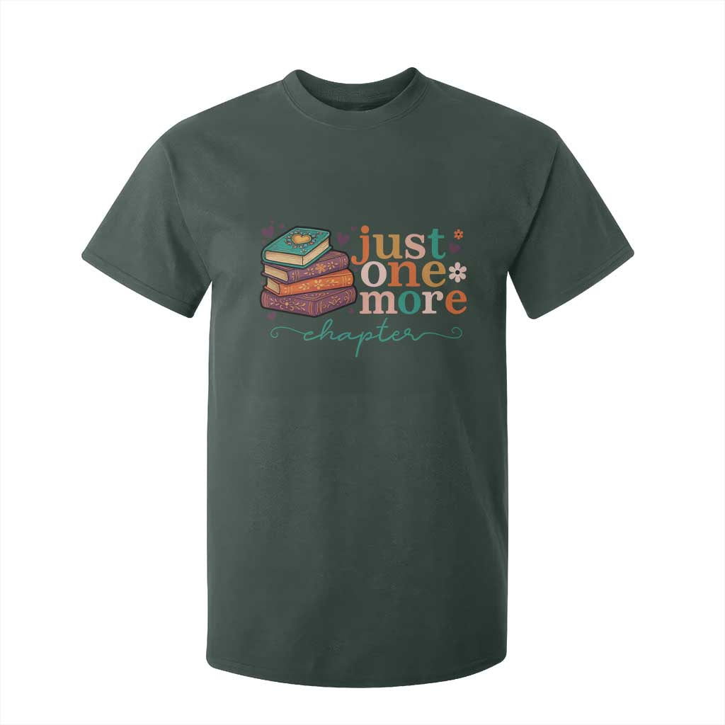 Just One More Chapter T Shirt For Kid Cute Pastel Bookworm Girl Reader TS12 Dark Forest Green Print Your Wear