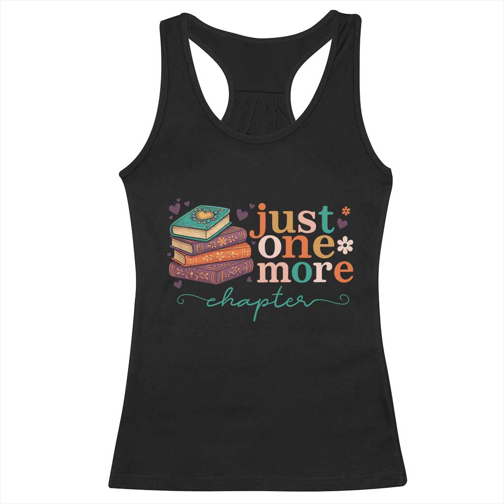 Just One More Chapter Racerback Tank Top Cute Pastel Bookworm Girl Reader TS12 Black Print Your Wear